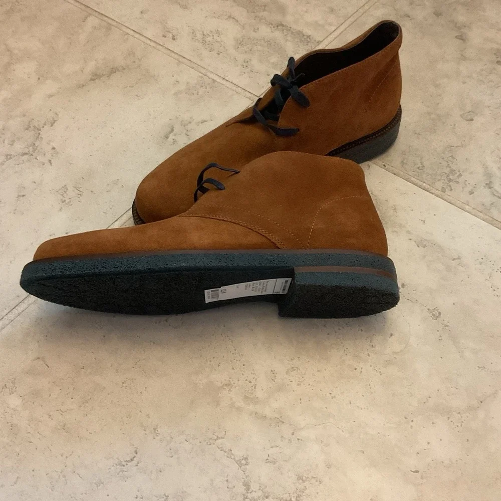 NIB - Donald J. Pliner Levi Chukka Boots Calf Suede Cognac Size 9.5